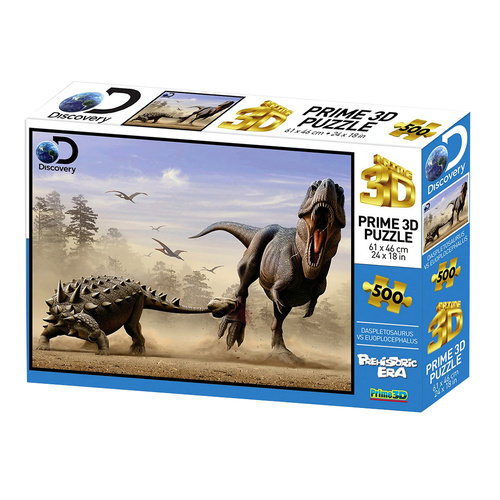 Prime 3D Dino Fight 3D Lenticular Jigsaw Puzzle 500 Pieces (CAA725229)