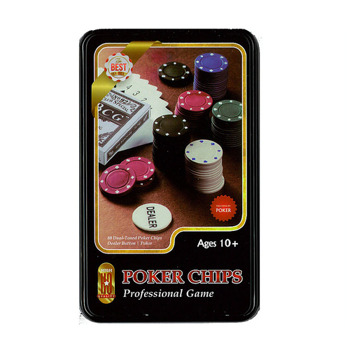 Cardinal Poker Chips Gambling Game with Cards & 80 Poker Chips (CAS579854)