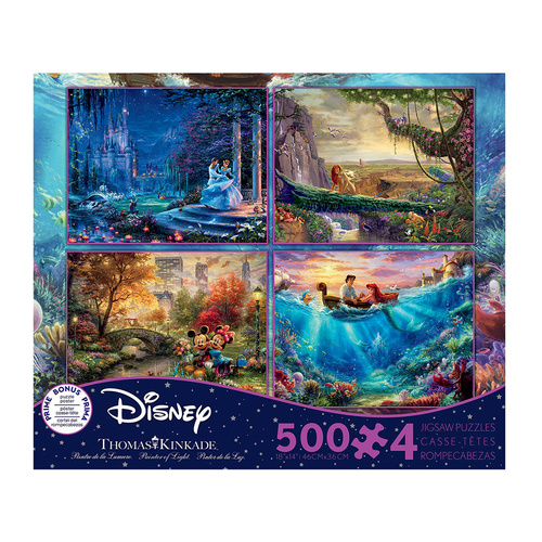 Ceaco Thomas Kinkade Disney Series 7 4-in-1 Jigsaw Puzzle 500 Pieces (CEA3673)