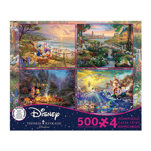 Ceaco Thomas Kinkade Disney Series 10 4-in-1 Jigsaw Puzzle 500 Pieces (CEA3677)