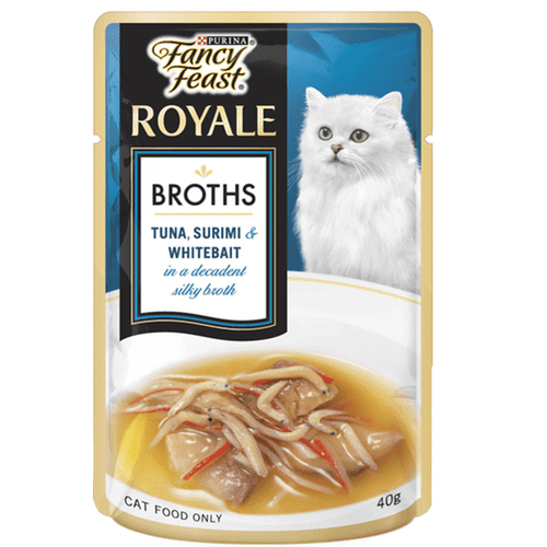 Fancy Feast Cat Food Tuna Surimi Whitebait Broth 12 x 40g