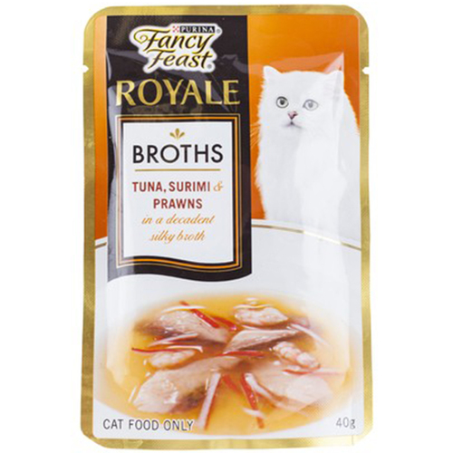 Fancy Feast Cat Food Tuna Surimi & Prawn Broth 12 x 40g