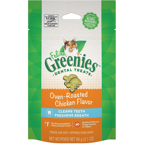 Greenies Cat Dental Treats Oven Roasted Chicken Flavour 60g x 10 Pack