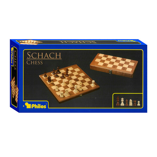 Philos Schach Folding Wooden Chess Set 2 Players 30cm (CHS2625)