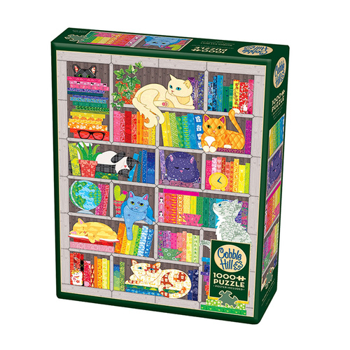 Cobble Hill Rainbow Cat Quilt Jigsaw Puzzle incl Poster 1000pcs (COB40046)