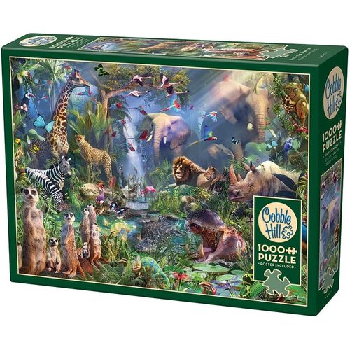 Cobble Hill Into the Jungle Jigsaw Puzzle incl Poster 1000 Pieces (COB40187)