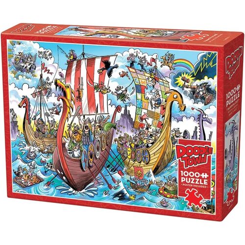 Cobble Hill DoodleTown Viking Voyage Jigsaw Puzzle 1000pcs (COB44505)