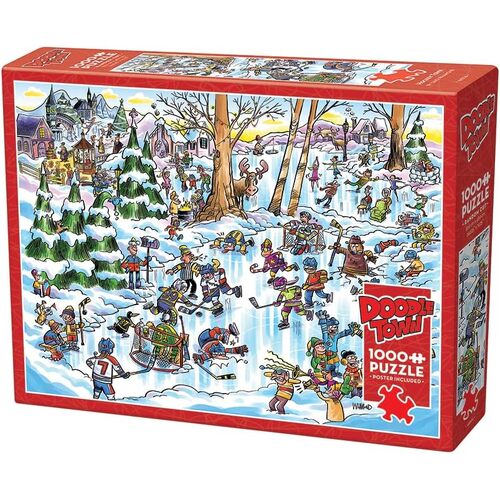 Cobble Hill DoodleTown Hockey Town Jigsaw Puzzle incl Poster 1000pcs (COB44506)