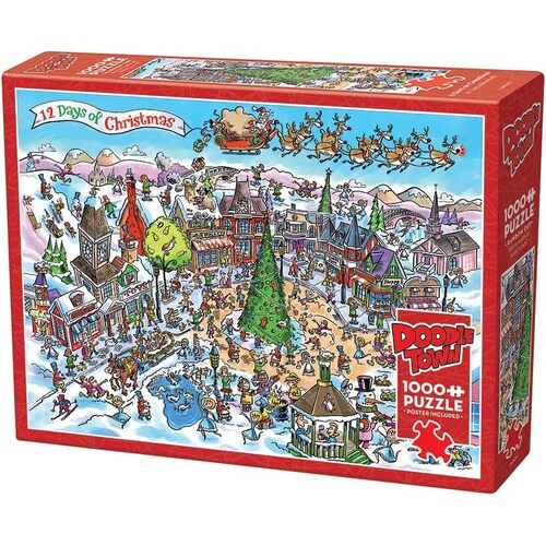 Cobble Hill DoodleTown 12 Days of Christmas Jigsaw Puzzle 1000pcs (COB44508)