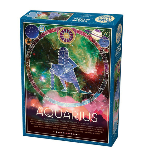 Cobble Hill Aquarius Zodiac Sign Jigsaw Puzzle 500 Pieces (COB45021)