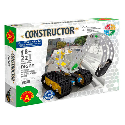 Alexander Constructor Diggy Excavator Toy for Ages 8+ 221pcs (CON023343)