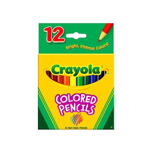 Crayola Colored Pencils Half Size Non-Toxic for Kids 12 Pack (CRA68-4112)