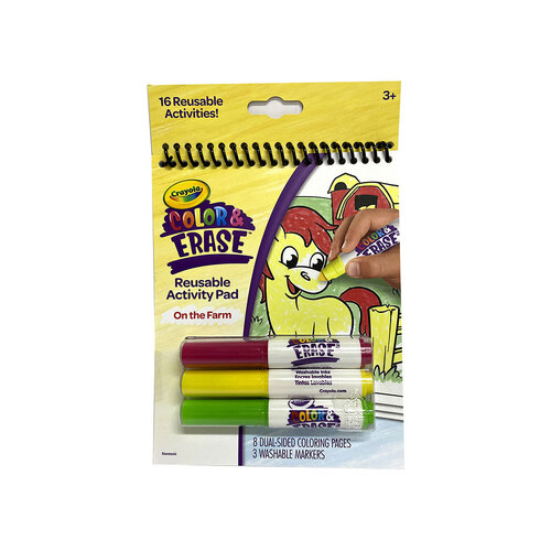 Crayola On the Farm Color & Erase Reusable Activity Pad for Kids (CRA81-1492)