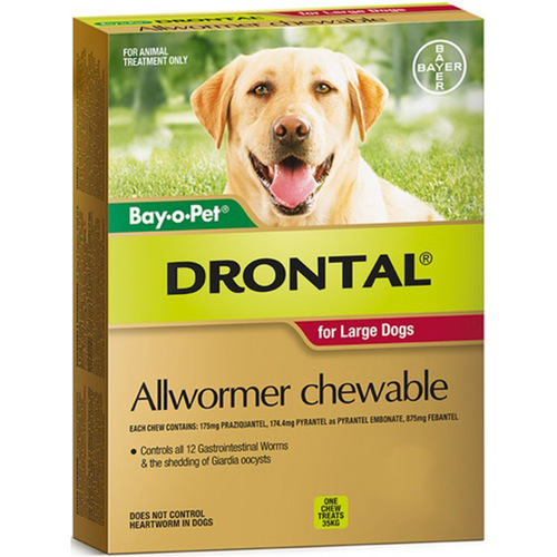 Drontal Chews Bayopet Dog Wormer Large 35g 20 Pack 