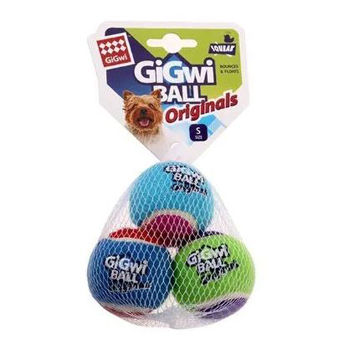 Gigwi Tennis Ball Non-Abrasive Interactive Play Dog Toy Medium 3 Pack