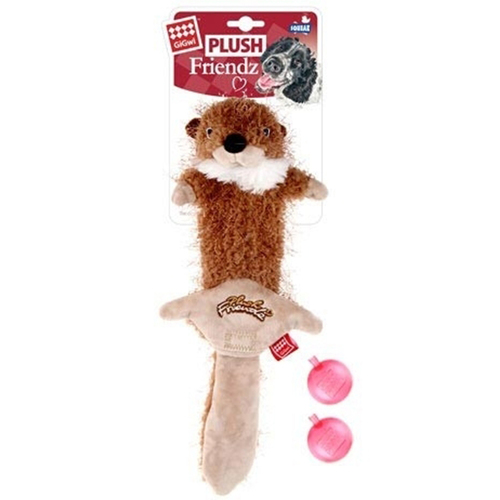 Gigwi Plush Friendz Dog Toy Squirrel Skin Medium 