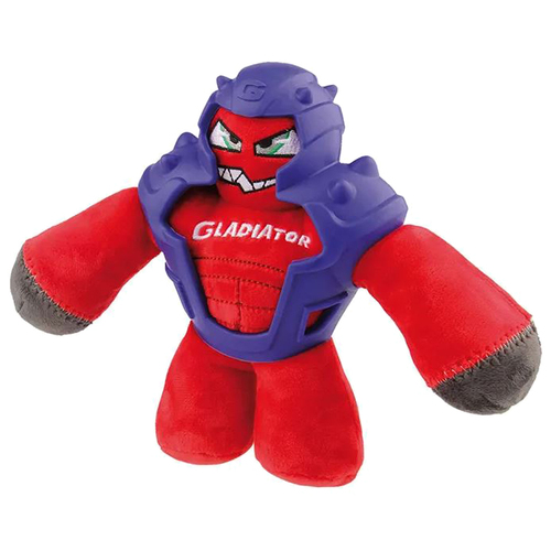 Gigwi Gladiator Plush TPR Interactive Play Dog Toy Red Medium