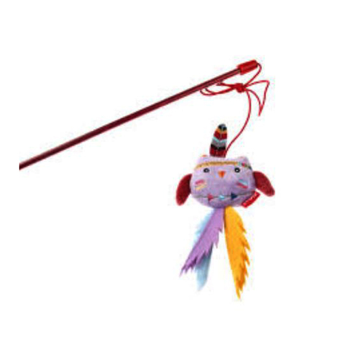 Gigwi Happy Indians Catwand Owl w/ Felt Teaser Cat Toy