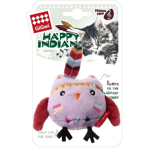 Gigwi Happy Indians Melody Chaser Owl Interactive Cat Toy