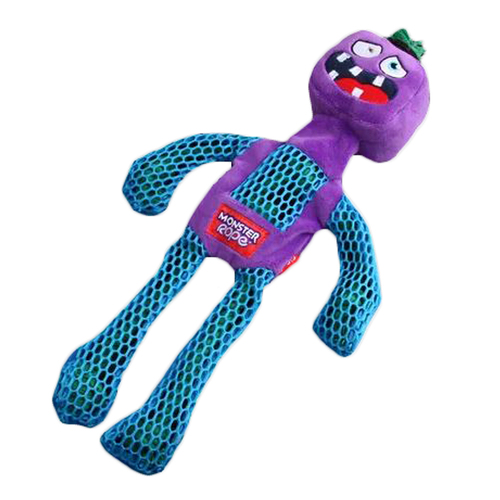 GiGwi Monster Rope Plush Squeaker Dog Toy Purple Medium Large