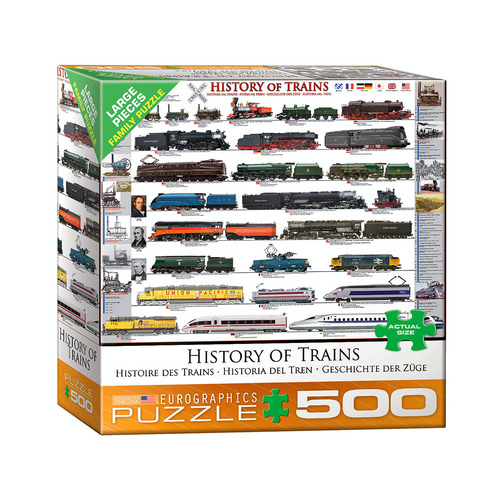 Eurographics History of Trains Jigsaw Puzzle Large 500 Pieces (EUR06251)