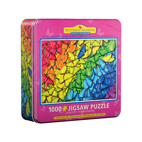 Eurographics Butterfly Rainbow Jigsaw Puzzle in Tin 1000 Pieces (EUR65603)