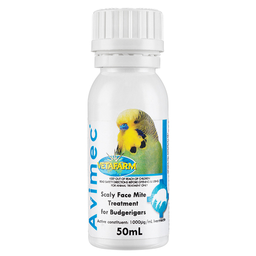 Vetafarm Avimec Budgie Scaly Face Mite Treatment Bird 50ml 