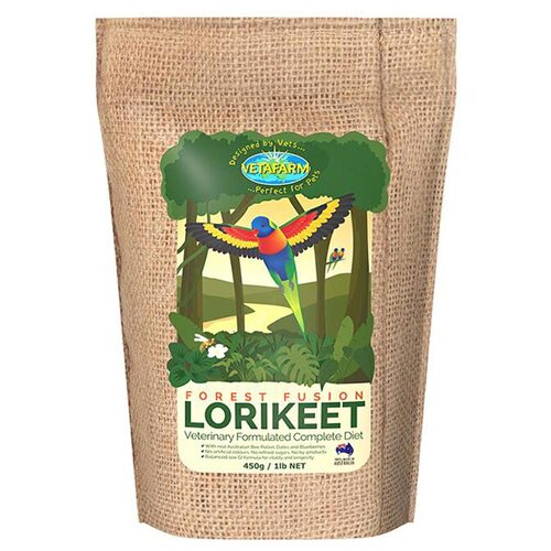 Vetafarm Forest Fusion Lorikeet Lori Pet Exotic Bird Diet 450g 