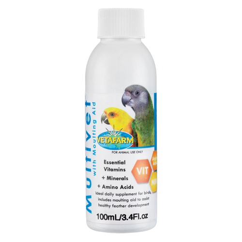 Vetafarm Multivet Liquid Vitamin Mineral Supplement Pet Bird 100ml 