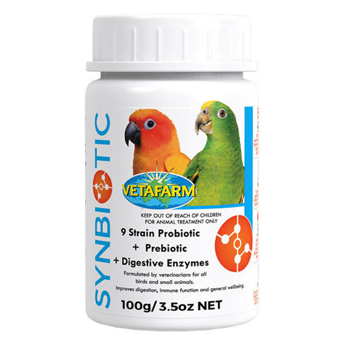 Vetafarm Synbiotic Avian Probiotic Prebiotic Digestive Bird Aid 100g 