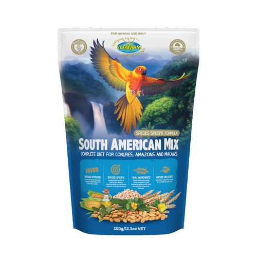 Vetafarm South American Large African Parrot Bird Food Mix 350g 