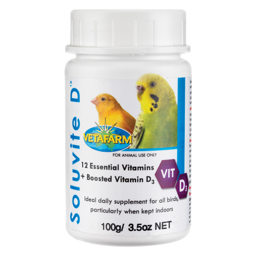 Vetafarm Soluvite D Vitamin Powder Supplement for Birds 100g 