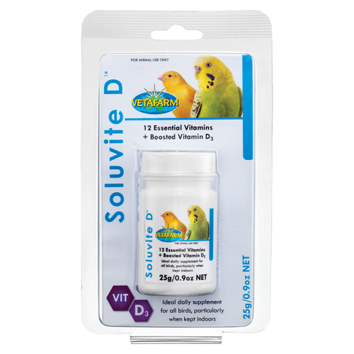 Vetafarm Soluvite D Vitamin Powder Supplement for Birds 25g