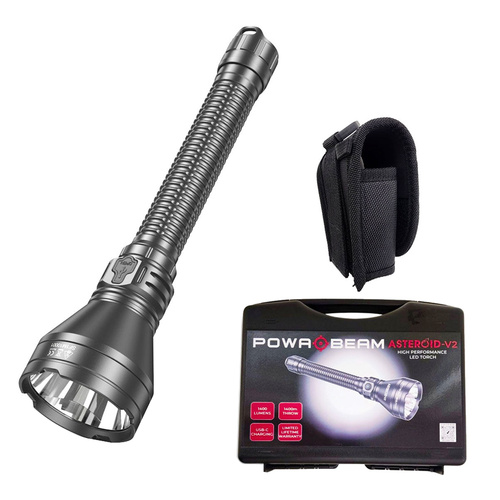 Powa Beam Asteroid-V2 Long Range Rechargeable LED Torch 1400m Warm (F-AV2)