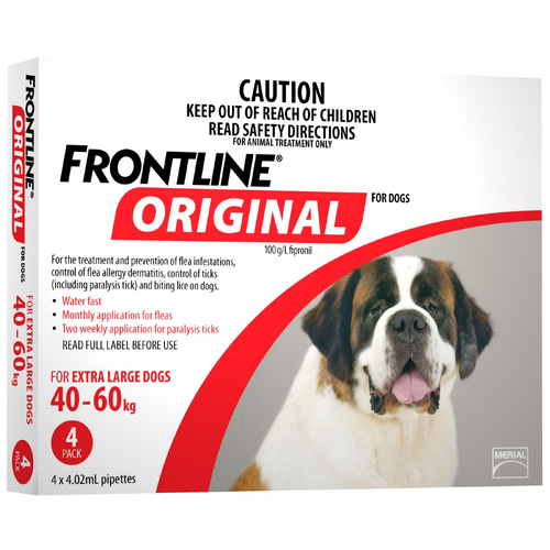 Frontline Original Dog Flea Treatment & Prevention XL Dog 4 Pack 