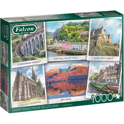 Falcon De Luxe Greetings from Scotland Jigsaw Puzzle 1000 Pieces (FAL11325)