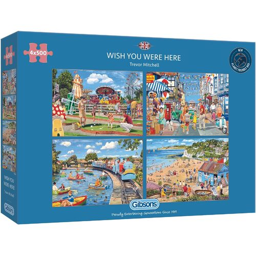 Gibsons Wish You Were Here Jigsaw Puzzles 4 x 500 Pieces (GIB050592)