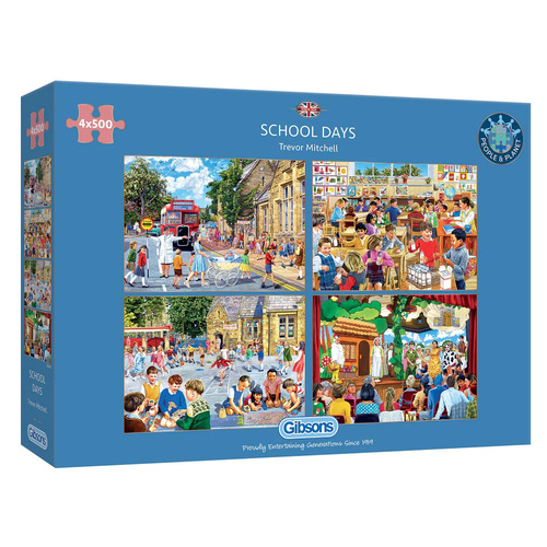 Gibsons School Days Jigsaw Puzzles 4 x 500 Pieces (GIB050639)