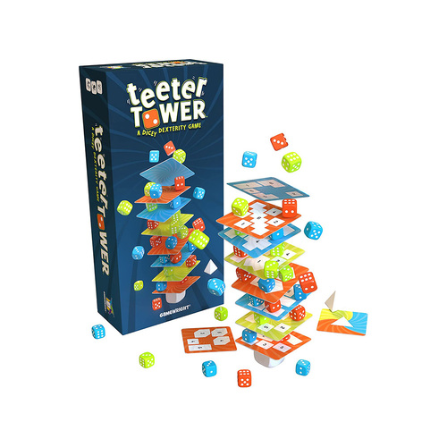 Gamewright Teeter Tower Dicey Dexterity Board Game for Ages 8+ (GWI7124)