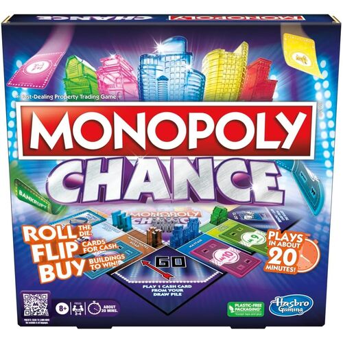 Hasbro Monopoly Chance Board Game 2-4 Players Ages 8+ (HASF8555)