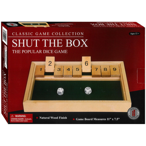 Hansen Classic Game Collection Shut The Box Dice Game (HSN10267)