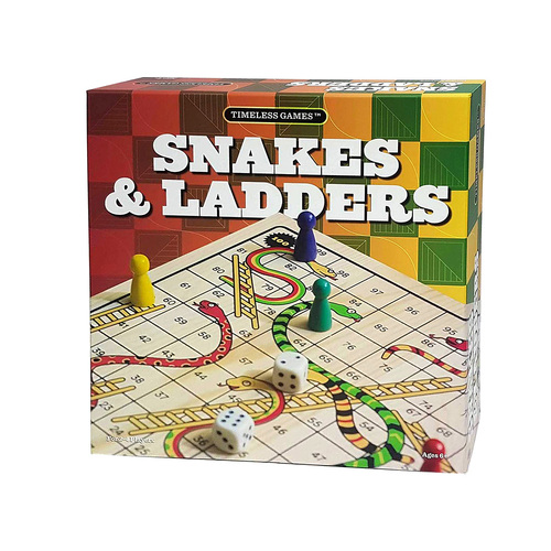 Hansen Timeless Games Snakes & Ladders 2-4 Players Ages 6+ (HSN741939)