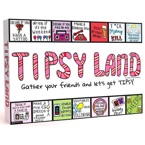 Imgination Games Tipsy Land Drinking Game 2-8 Players Ages 21+ (IMA02246)