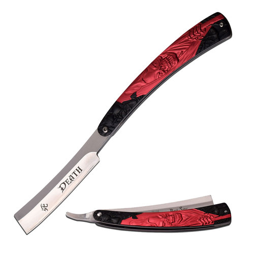 Dark Side Grim Reaper Folding Razor Blade Red (K-DS-016RD)