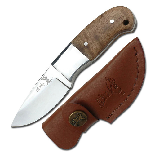 Elk Ridge Burl Wood Handle Stainless Steel Hunting Knife 135mm (K-ER-111)