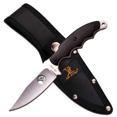 Elk Ridge Polished Black Pakka Knife w/ Sheath 203mm (K-ER-542SL)