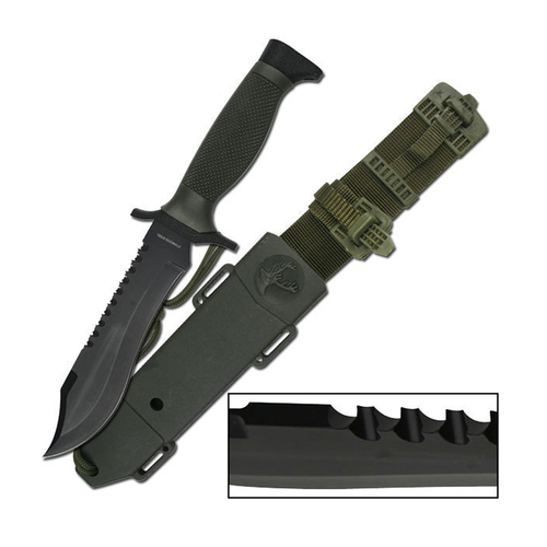 Survivor Black Reverse Sawback Serrated Knife 305mm (K-HK-6001)