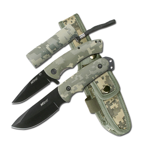 M-Tech USA Combo Knife Set w/ LED Light & Sheath (K-MT-473)