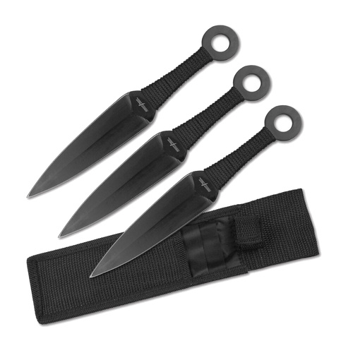 Perfect Point Throwing Knives incl Nylon Sheath Black 3 Pack (K-PP-869-3)