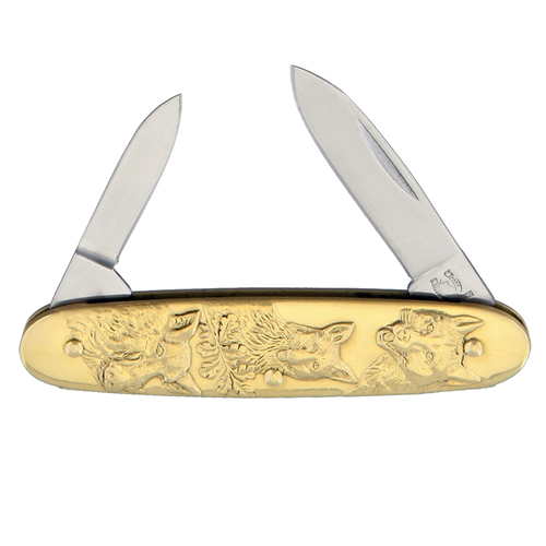 Rough Rider Wolves VS Boar Dual Pocket Knife 70mm Closed Length (K-RR1458)